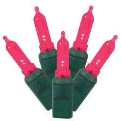 34 Foot Italian LED Light Strand - 4 Inch Spacing: Magenta Lights