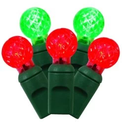25 Foot G12 LED Lights With 6 Inch Spacing On Green Wire: Red-Green Lights