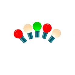 16 Foot G30 Ceramic LED Light Strand - 8 Inch Spacing: 25 Red-White-Green Lights